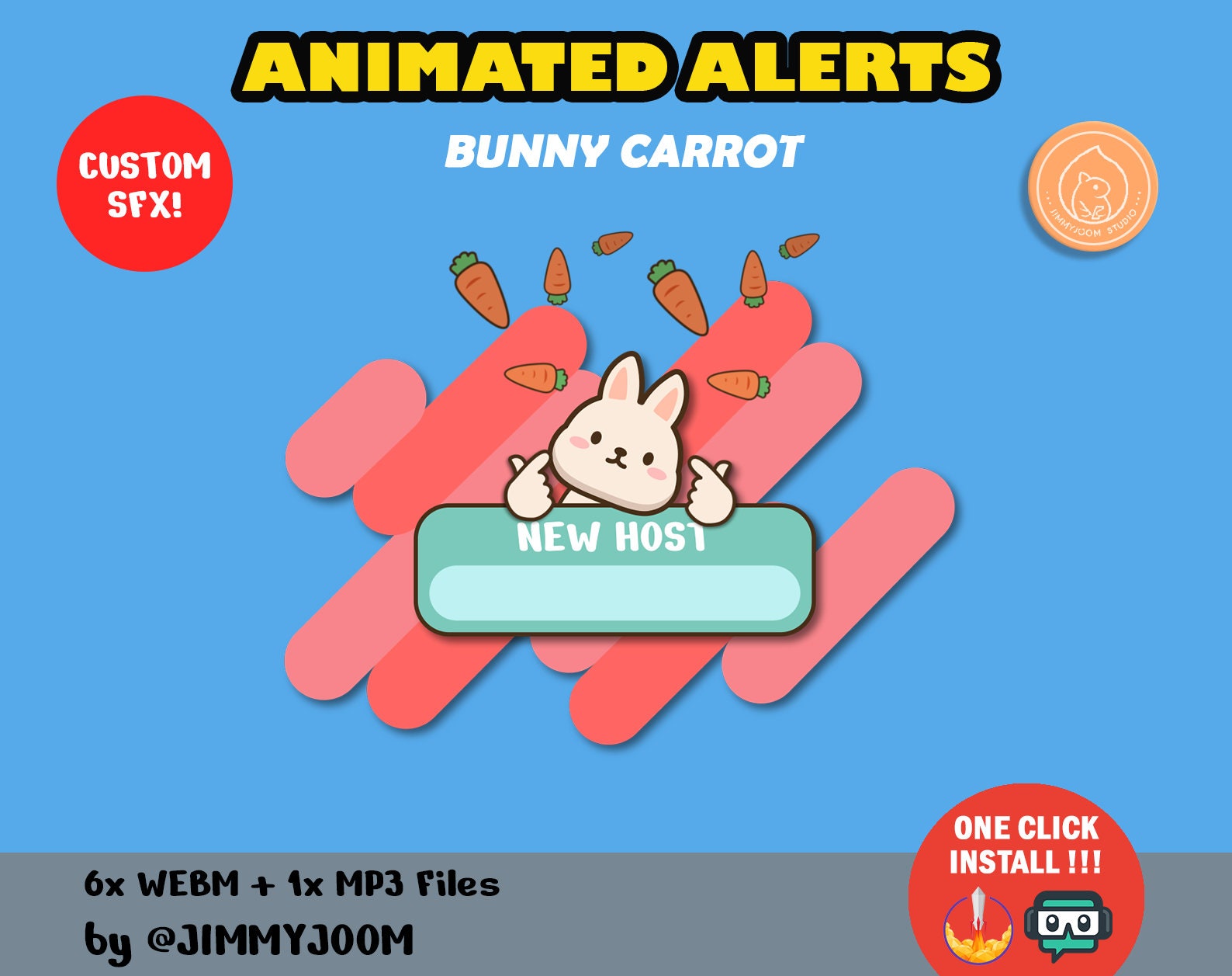 ANIMATED Kawaii Bunny Twitch Alerts / Mini Carrot Animation / Cute ...