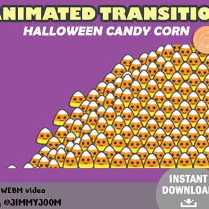 Twitch Stinger Transition Halloween / Kawaii Halloween Candy Corn / Stream Transition / Cute Stream Setup / Cute Bat / Overlay / Animated