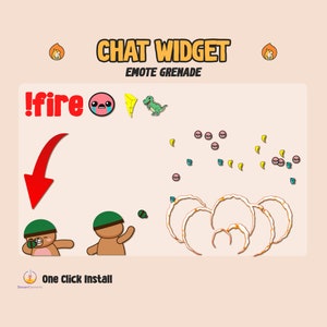 Custom Chat Widget Emote Game / Animated Twitch Chat Widget / Animated Bear Throw Game / Cute / Customize Stream Widget Kawaii / Emotes