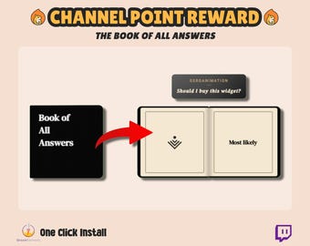 Twitch Fortune Teller Widget - The Book of All Answers - Tarot Magic 8 Ball Style - Vertical Streaming Overlay