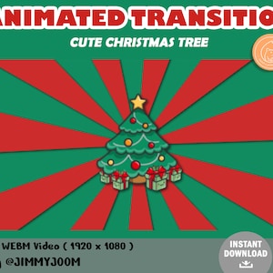 Animated Twitch Christmas Tree Stinger Transition / Kawaii / Stream Transition / Cute / Overlay / Animated Transition / Santa Holiday