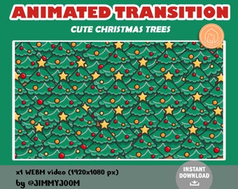 Animated Twitch Christmas Tree Stinger Transition / Kawaii / Stream Transition / Cute Stream / Overlay / Animated Transition / Santa Holiday