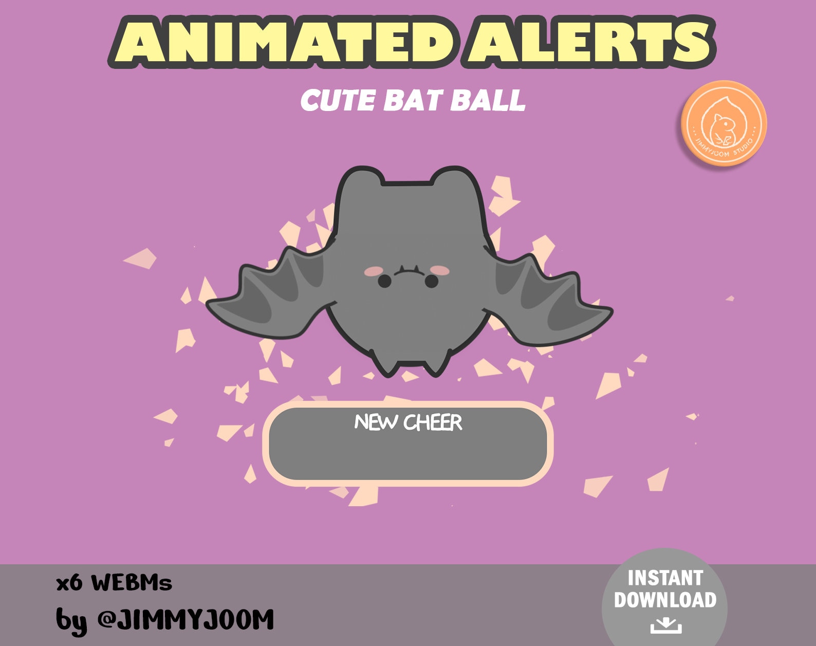 Animated Pastel Bat Twitch Alerts / Cute Bat/ Kawaii Stream Setup ...