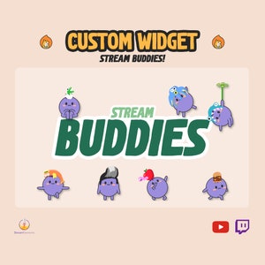Stream Buddies Twitch Widget - Stream Avatars like Custom Widget - Twitch Chat Animation - Cute Kawaii Stream Overlay StreamElements