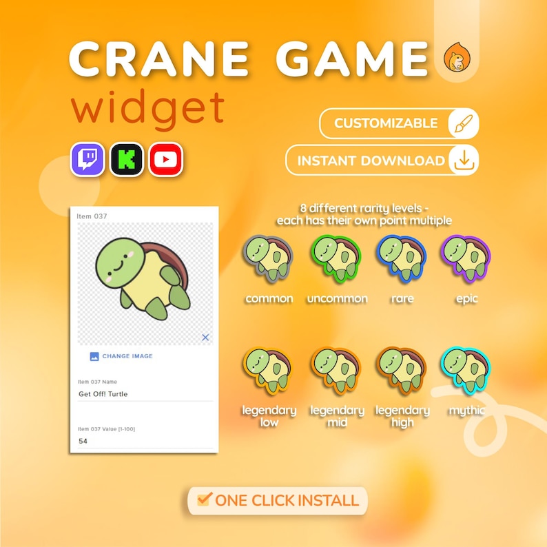 Widget de chat personalizado para juego de garras / Widget de chat de Twitch / Zorro animado, rana, gato, cerdo, oso, ajolote / Juego de grulla de chat lindo / Widget de transmisión personalizado imagen 7