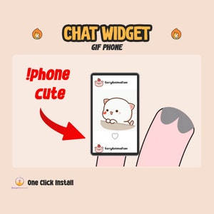 Custom Chat Widget GIF Game / Twitch Chat Widget / Animated Fox Frog Cat Pig Bear Axolotl / Cute Chat GIF PHONE / Customize Stream Widget