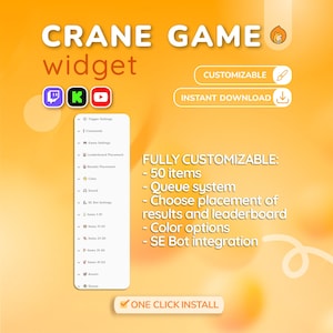 Widget de chat personalizado para juego de garras / Widget de chat de Twitch / Zorro animado, rana, gato, cerdo, oso, ajolote / Juego de grulla de chat lindo / Widget de transmisión personalizado imagen 4