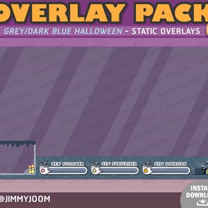 Halloween Twitch Overlay / Kawaii Halloween Stream Setup / Halloween Overlay Pack / Söt Spökpumpa Spökhus / Högtidsöverlägg bild 8