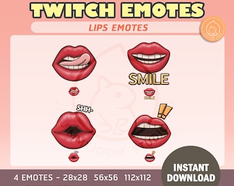 Lips Twitch Emotes | Sexy Emote Pack | Red Lips | Pink | Cute Twitch Emote Pack
