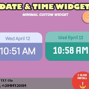Date and Time Widget for Twitch Streaming / Custom Widget / Customizable / StreamElements custom widget / streaming aesthetic pastel cute