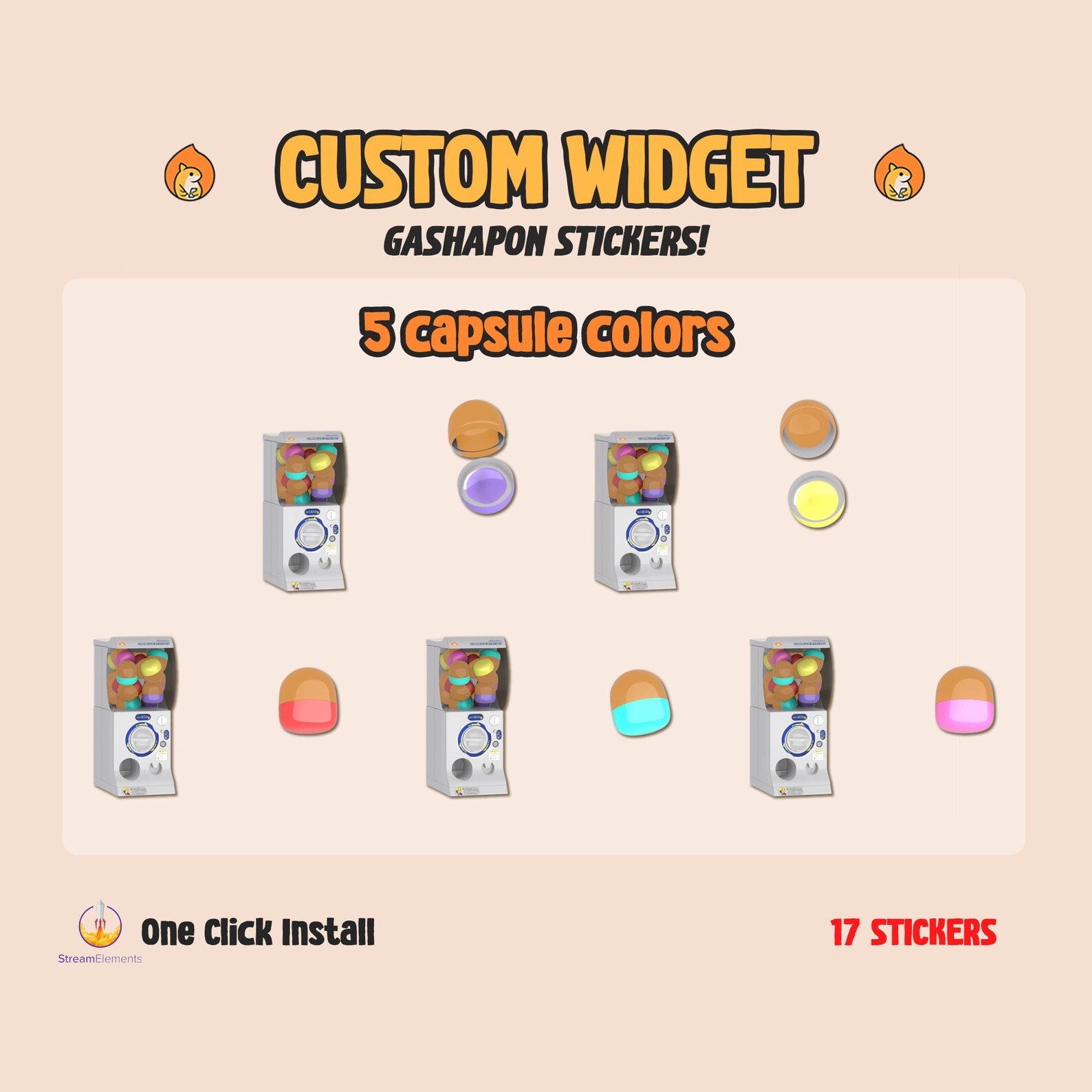 Widgit Fox Custom Chat Widget Gashapon Game / Twitch Chat Widget / Animated ...
