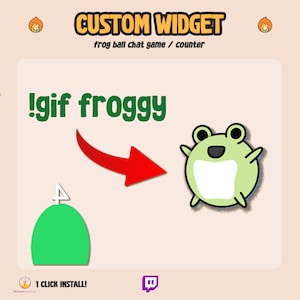 Animated Twitch Chat Widget / Custom Chat Widget Game / Animated Frog Ball / Cute Kawaii Frog / Custom StreamElements Widget for Livestream