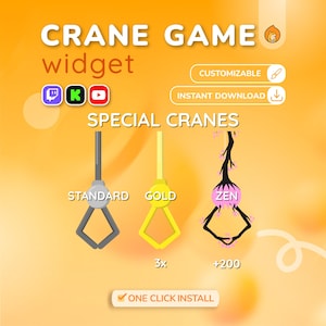 Widget de chat personalizado para juego de garras / Widget de chat de Twitch / Zorro animado, rana, gato, cerdo, oso, ajolote / Juego de grulla de chat lindo / Widget de transmisión personalizado imagen 3