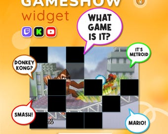 Twitch Chat Gameshow Widget - Interactive Image Reveal Chat Game - Multiplatform YouTube & Kick