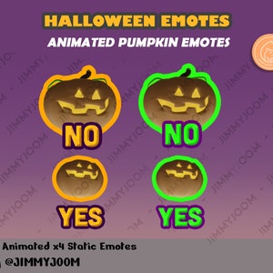 Animated Halloween Emotes / Pumpkin Halloween Twitch Discord Emote Pack / 3D Animated Text Emote / Cute Stream Setup / Holiday Emote Pack