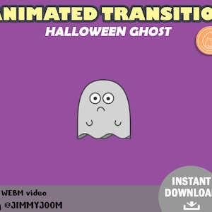 Twitch Stinger Transition Halloween / Kawaii Halloween / Stream Transition / Cute Stream Setup / Cute Ghost / Overlay / Animated Transition