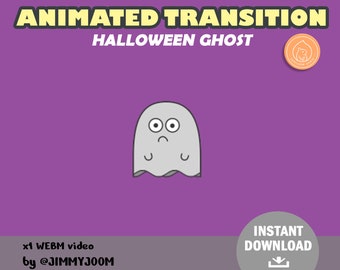 Twitch Stinger Transition Halloween / Kawaii Halloween / Stream Transition / Cute Stream Setup / Cute Ghost / Overlay / Animated Transition
