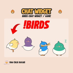Cute Birds Custom Chat Widget Game / Animated Twitch Widget / Twitch Chat Widget / Cute Kawaii Custom StreamElements Overlay Widget