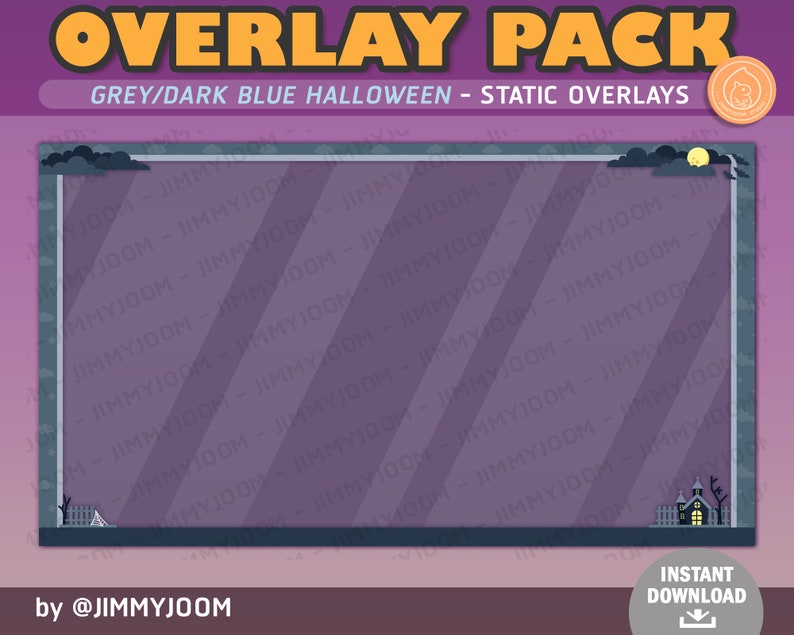 Halloween Twitch Overlay / Kawaii Halloween Stream Setup / Halloween Overlay Pack / Söt Spökpumpa Spökhus / Högtidsöverlägg bild 7