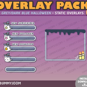 Halloween Twitch Overlay / Kawaii Halloween Stream Setup / Halloween Overlay Pack / Söt Spökpumpa Spökhus / Högtidsöverlägg bild 3