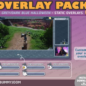 Halloween Twitch Overlay / Kawaii Halloween Stream Setup / Halloween Overlay Pack / Söt Spökpumpa Spökhus / Högtidsöverlägg bild 6