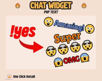Widget de bate-papo com texto pop animado: alertas de transmissão para Twitch (StreamElements)