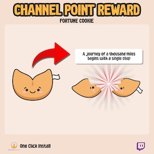 Twitch Fortune Cookie Widget - Channel Point Reward Idea Twitch - Chinese New Year - Custom Overlay Widget - Donation - Follow - Cheer