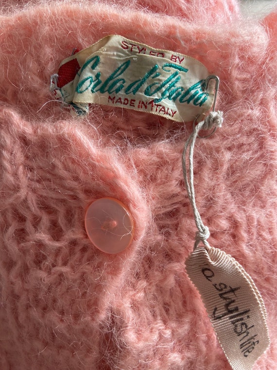 1960's (POP PUFF PINK!) Mohair Cardigan *Italian … - image 4