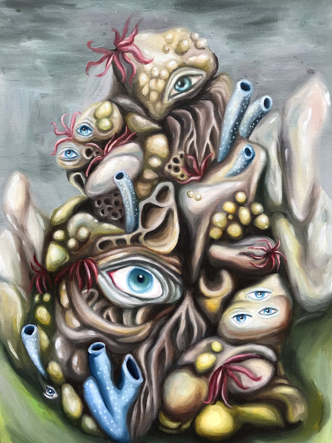 SKETCHBOOK SALE Original Oil Painting Pop Surrealism Surrealist Coral ...