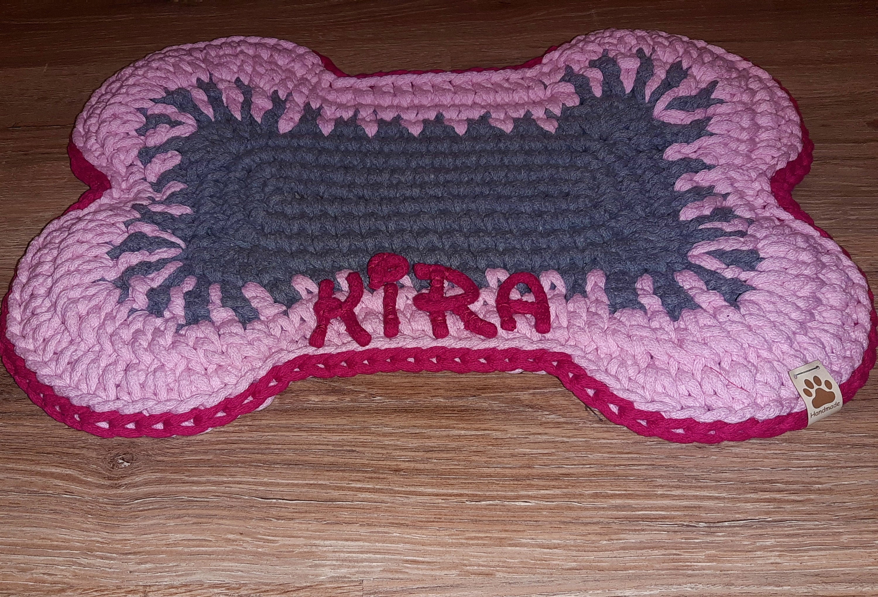 Dog bone Placemat Pet Food Bowl Floor Mat rug with name pet Etsy