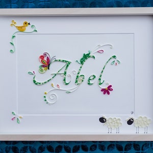 Tema natale Nome in quilling o paperolle