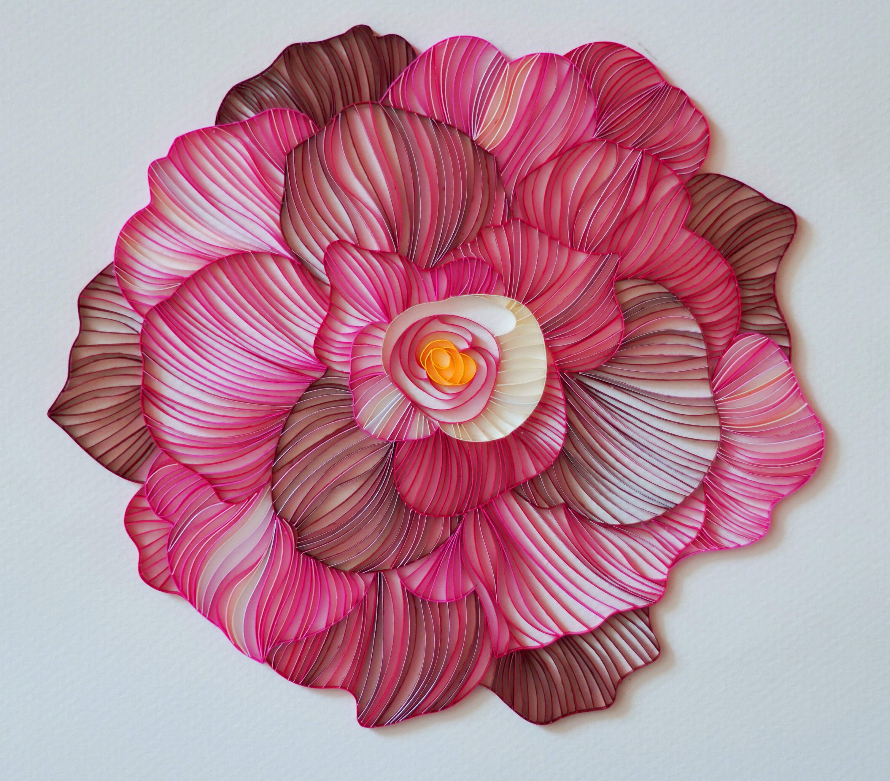 Tableau Pivoine en Quilling