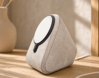 Concrete MagSafe Stand – Handmade Minimalist Phone Stand for Desk, Kitchen & Nightstand