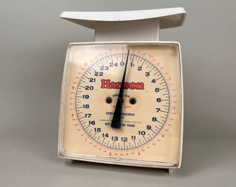 Antique English SALTER HOUSEHOLD SCALE No. 46 & Round Metal Pan