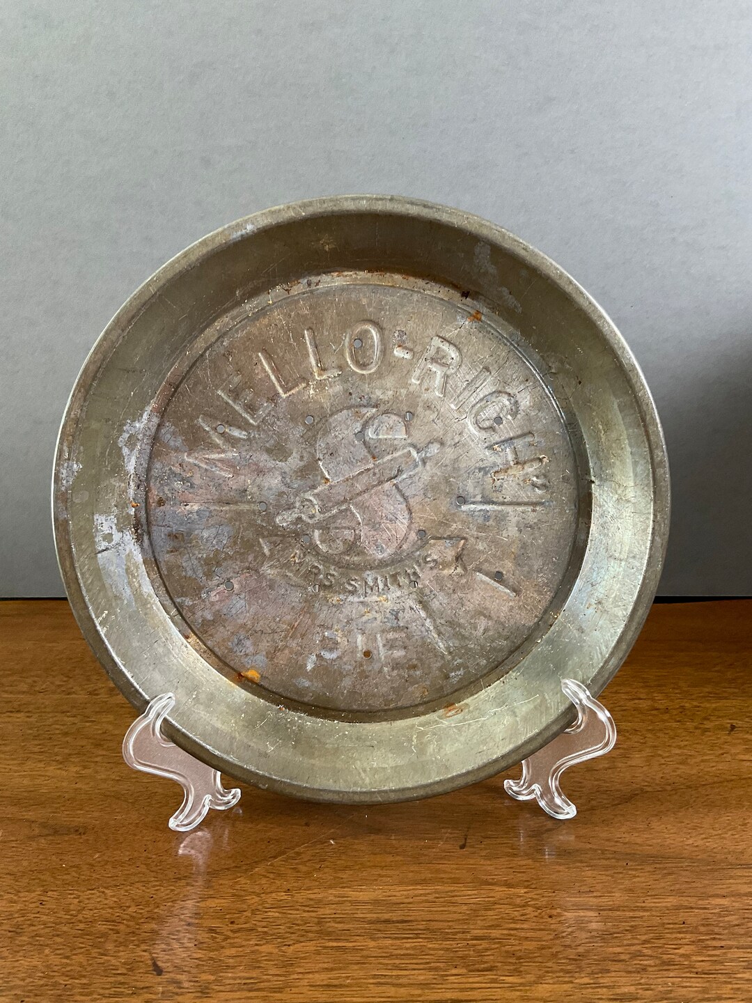 Mellorich Pie Tin Metal Advertising Pie Plate Mrs. Smith Pie Pan Pie