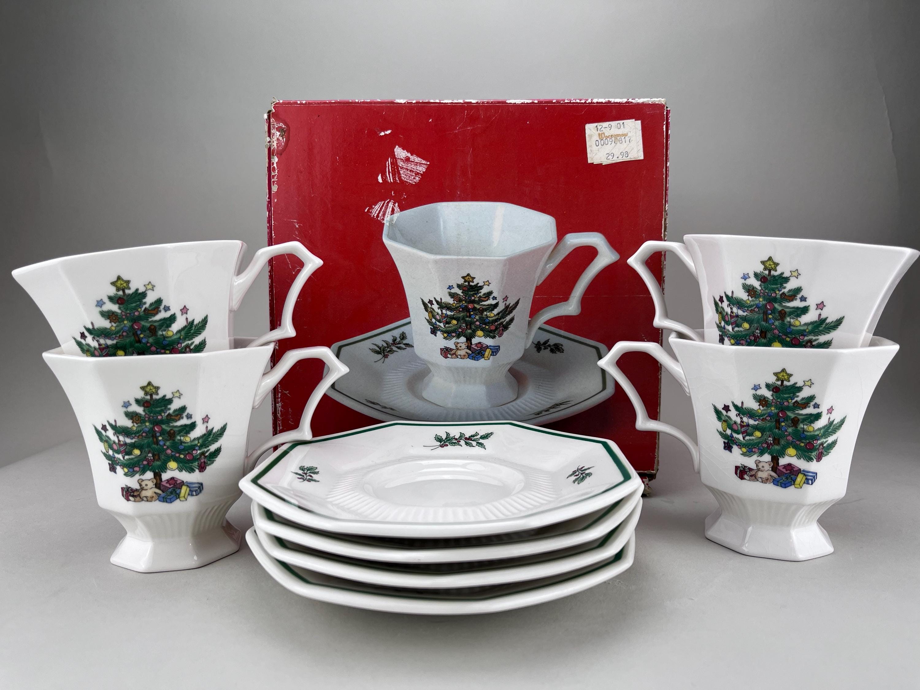 Vintage Nikko Christmastime Dinnerware 8 Pc Set of Cups and Vintage Nikko Christmastime Dinnerware 8 Pc Set of Cups and