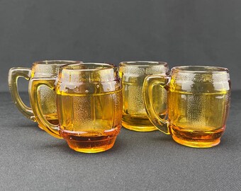 Vintage Gold Whisky Barrel 2oz Shot Glasses - Barrel Jigger - Keg Barrel Miniature