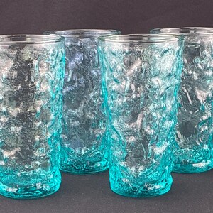 Vintage Lido Milano Aqua 10oz Glass by Anchor Hocking - Set of 4
