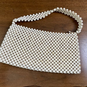 SOLD Vintage Japan-Made White Beaded Clutch → Hotbox Vintage