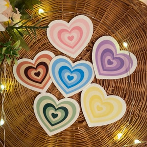 Colorful Heart Stickers // Trendy Stickers // Cute Heart Stickers // Laptop and Water Bottle Stickers