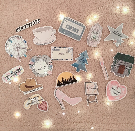 Taylor Swift Evermore Stickers / Evermore / Taylor Swift Song Stickers /  Lyric Stickers / Laptop Decal / Water Bottle Decal 