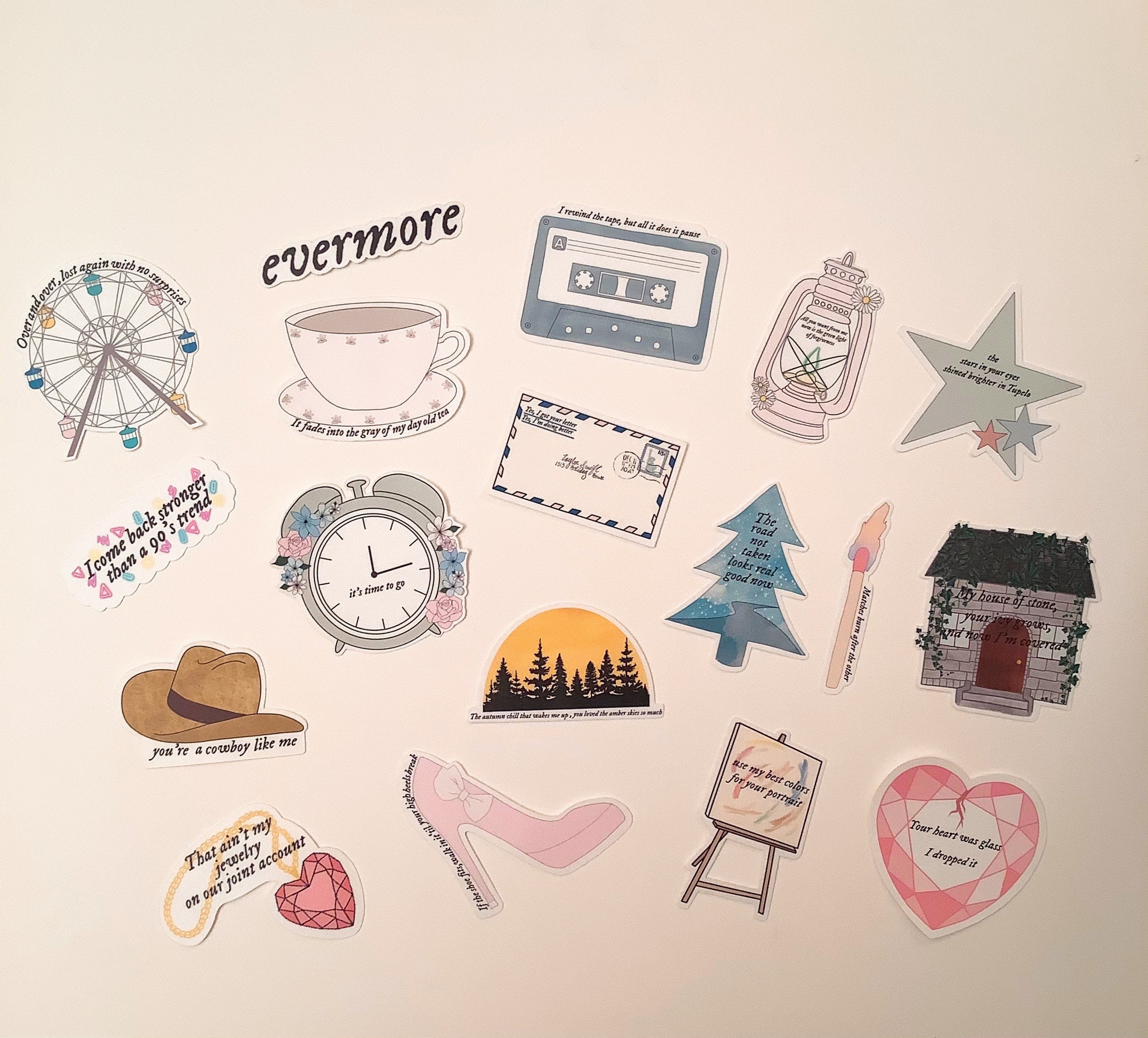 Taylor Swifts Evermore Stickers for Sale  Quote stickers, Scrapbook  stickers printable, Printable stickers