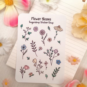 Flower Blooms Sticker Sheet / Flower Sticker / Floral / Plant / Sticker Sheet / Planner / Journaling