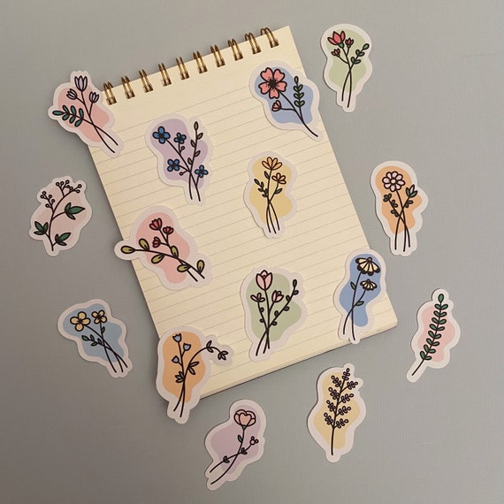 ZXMNBH PET Aufkleber-Set Sonnenblume – 20 Stück Für Scrapbooking, Journals & Bastelprojekte