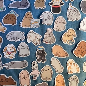 Bunny Sticker Flakes / Holland Lop Rabbits / Journaling Stickers / Planner Stickers