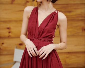womens red sundress