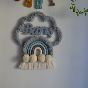 Makramee Named, Schild/Türschmuck, Babyzimmer, Babyzimmer Dekor, Kinderzimmer, benutzerdefinierte Makramee Wandbehang, Baby Namensschild, Baby-Set