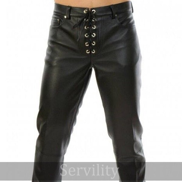 Leather Pants Lace Up Etsy UK