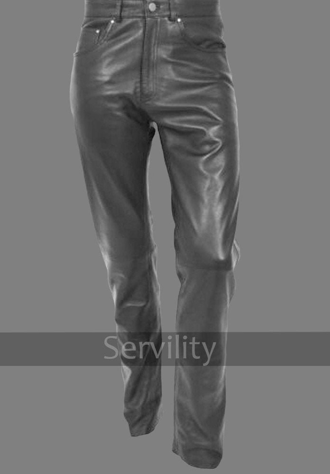 Men's Real Leather Biker Pant Slim Fit Leather Etsy