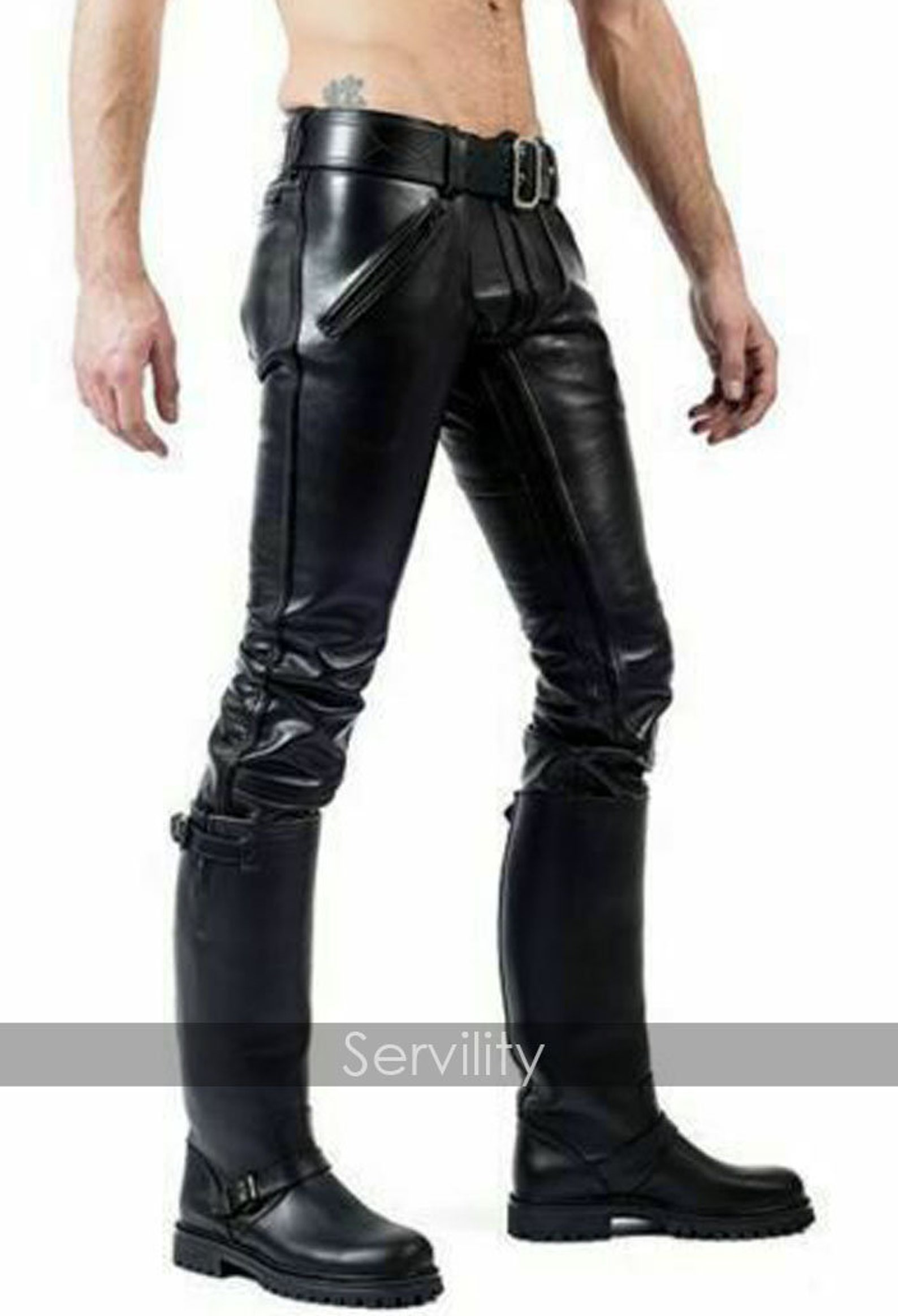 Handmade Men's Real High Quality Cowhide Leather Pants Etsy
